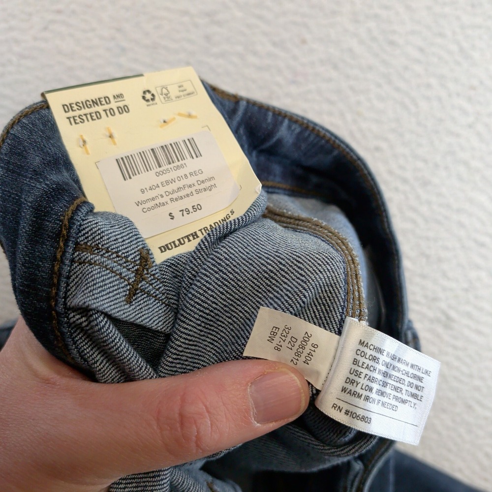 Duluth Trading Co Womens 18 Reg CoolMax Double Flex Denim Carpenter Pants 91404 - Picture 7 of 8